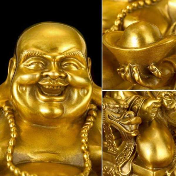 Buddha Statue Laughing Buddha Gold BW1901