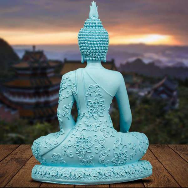 Statue Buddha of medicine sitting blue BW1901