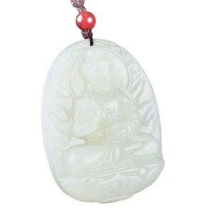 Buddha Pendant Healing White Jade BW1901