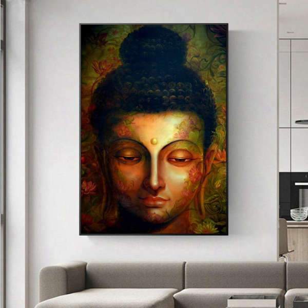 Buddha painting Asian Zen Japanese BW1901