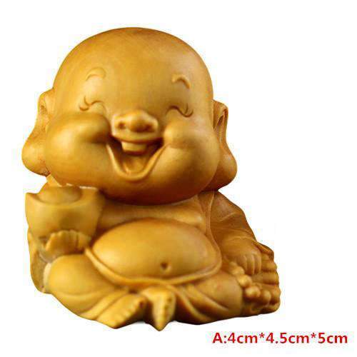 Laughing Buddha Statue wood caricature BW1901