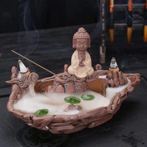 Buddha incense holder meditation on the pond BW1901