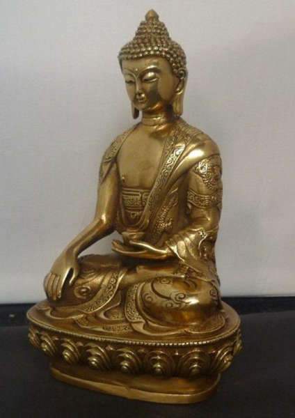 Statue Buddha seated call to the earth bronze BW1901