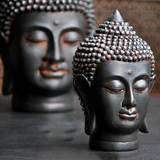 Buddha statue Shakyamuni bust black clay BW1901