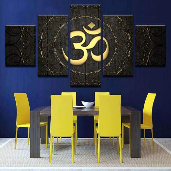 Buddha painting golden OM symbol BW1901