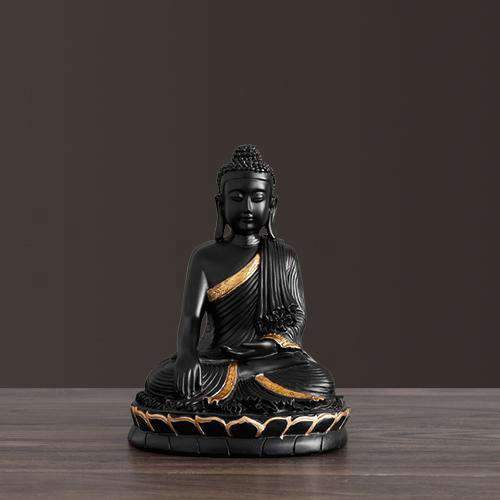 Buddha statue call to earth black and gold BW1901