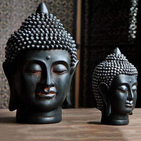 Buddha statue Shakyamuni bust black clay BW1901