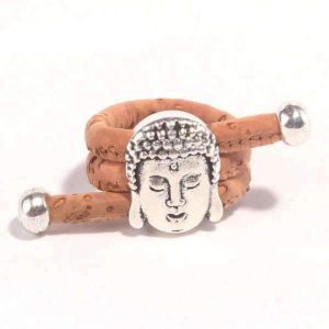 Buddha ring Buddha head natural cork BW1901