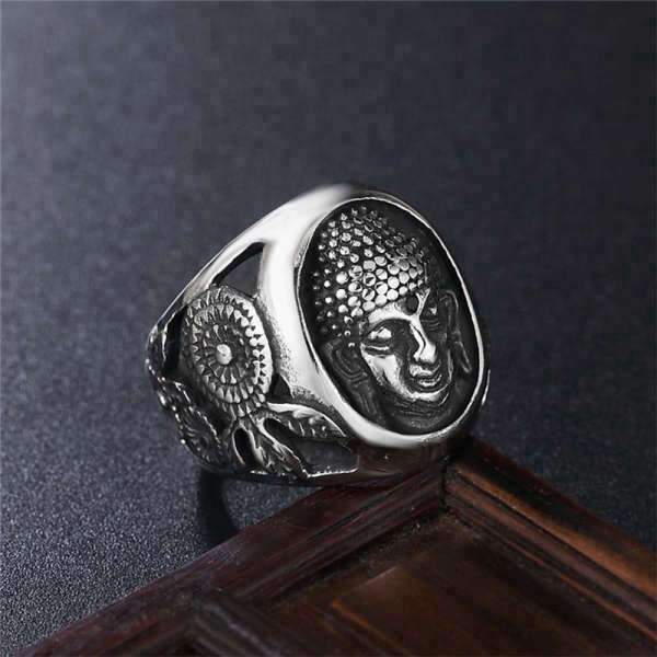 Buddha ring Buddha head engraved Gold or Silver BW1901