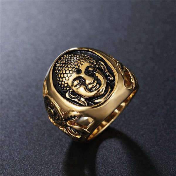 Buddha ring Buddha head engraved Gold or Silver BW1901