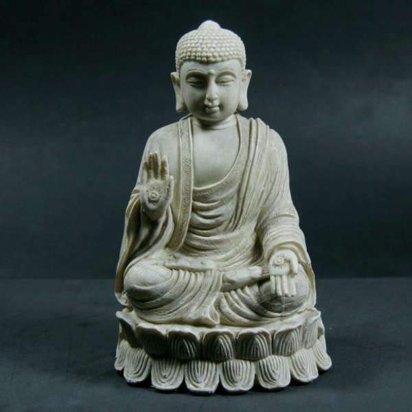 Statue Buddha protection seated lotus flower BW1901