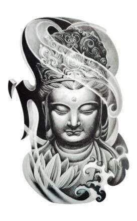 Tattoo Buddha Lotus Meditation BW1901