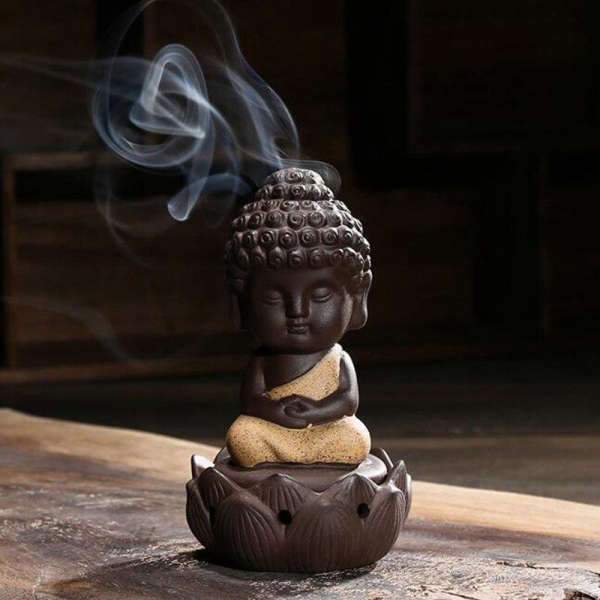 Buddha Incense holder Lotus Flower Buddhist Monk BW1901