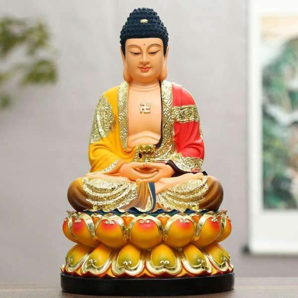 Statue Buddha Shakyamuni sitting lotus BW1901