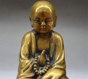 Buddha statue Seated Buddhist monk Copper BW1901