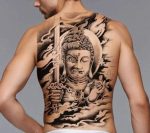 Tattoo Buddha back Buddha and the Devil BW1901