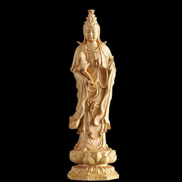 Buddha statue and standing wooden Bodhisattva BW1901