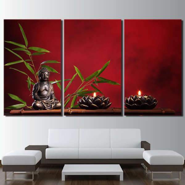 Painting Buddha meditation Lotus candlestick BW1901