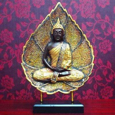 Statue Buddha meditation seated lotus flower BW1901