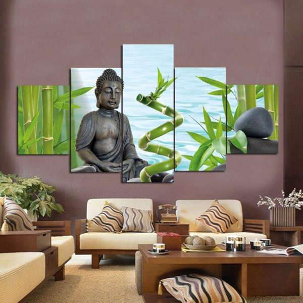 Painting Buddha Meditation Buddha Bamboo BW1901