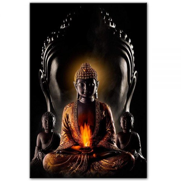 Buddha painting Interior flame BW1901
