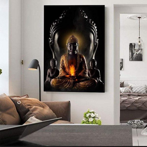 Buddha painting Interior flame BW1901
