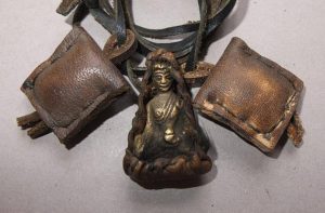 Medicine Buddha Blessed by Rinpoche 50 Years Ago! Buddha Medicine Pouches and Antique Brass Buddha Leather Amulet