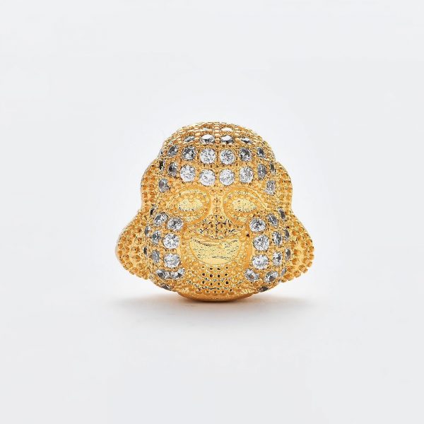 Buddha Spacer Bead, Buddha Head, CZ Micro Pave Laughing Buddha Beads Spacer, Buddha Charm DIY Buddhism Jewelry Making