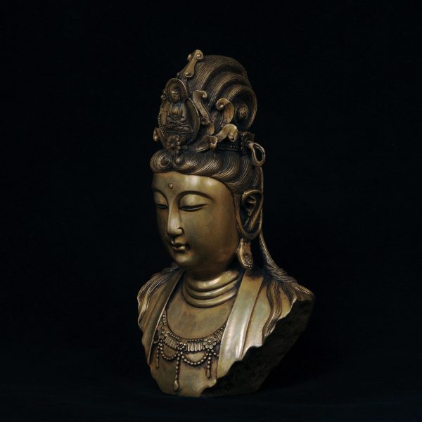 Bronze Guanyin Buddha Statue Sculpture-Guanyin, sculptural art, sculptural figure, Buddha statue, religion, Buddhism,