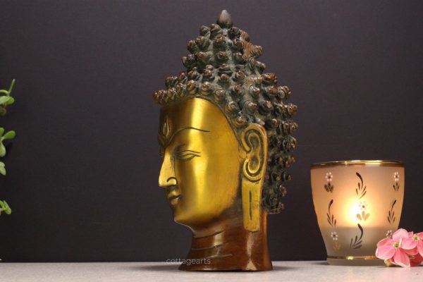 Brass Buddha , Earth Touching Buddha, Meditation, Gift, Idol, Tibetan, Statue, Religious Statue, Buddha head