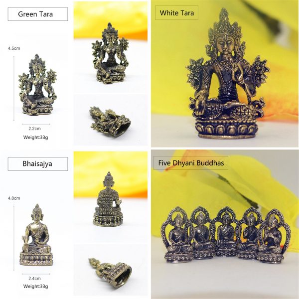 Bhaisajya-Buddha of Medicine,Gandhanra 13 Types Retro Handcarved Mini Brass Tibet Tantric Buddha Statue,Top Collection Figurine Amulet