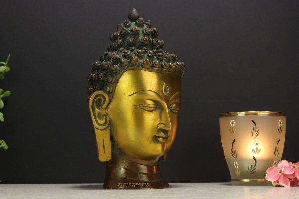 Brass Buddha , Earth Touching Buddha, Meditation, Gift, Idol, Tibetan, Statue, Religious Statue, Buddha head