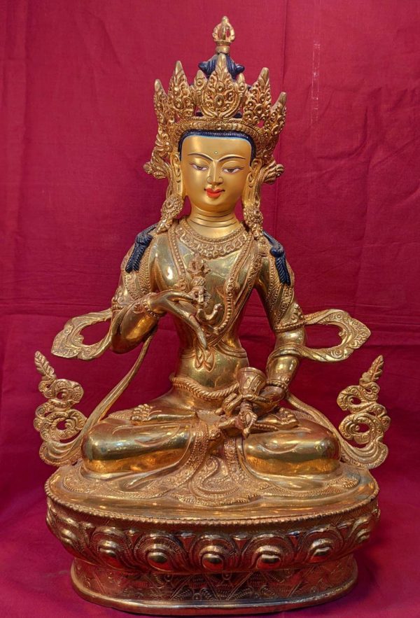 Genuine HandMade Master piece Tibetan Dorje Chang Buddha Vajrasattva Statue full  Gold plated Dharma Karma Kagyu five wisdom Dorje Karmapa