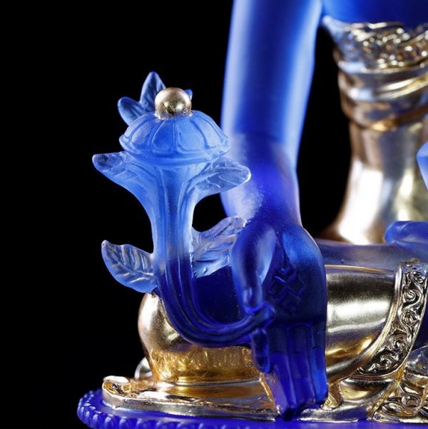 Liu Li Buddha Statue, Medicine Buddha, Wishes for Sentient Beings| Gift for him or her | Liu li Glass Sculputre Ornaments | Religion