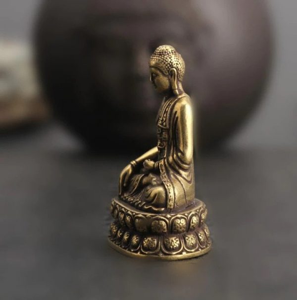 Tiny Brass Buddha Statue | Handmade | 1.9 inches by 1.3 inches