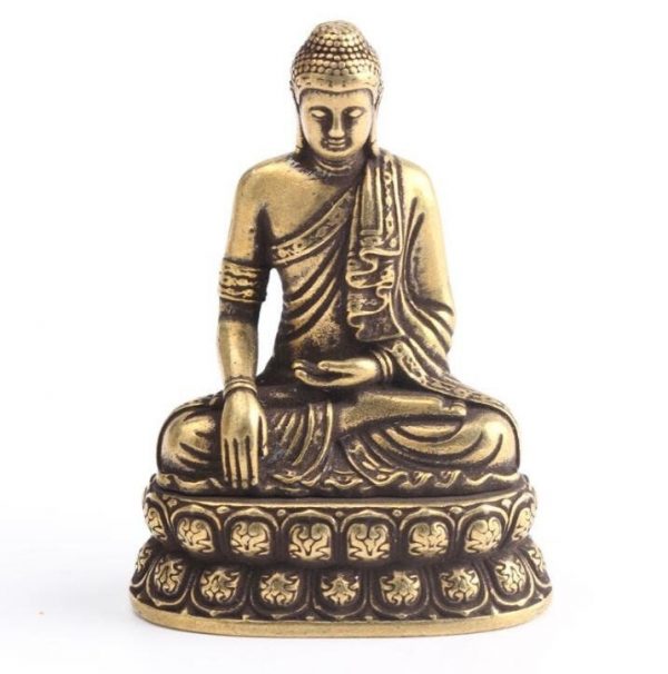 Tiny Brass Buddha Statue | Handmade | 1.9 inches by 1.3 inches
