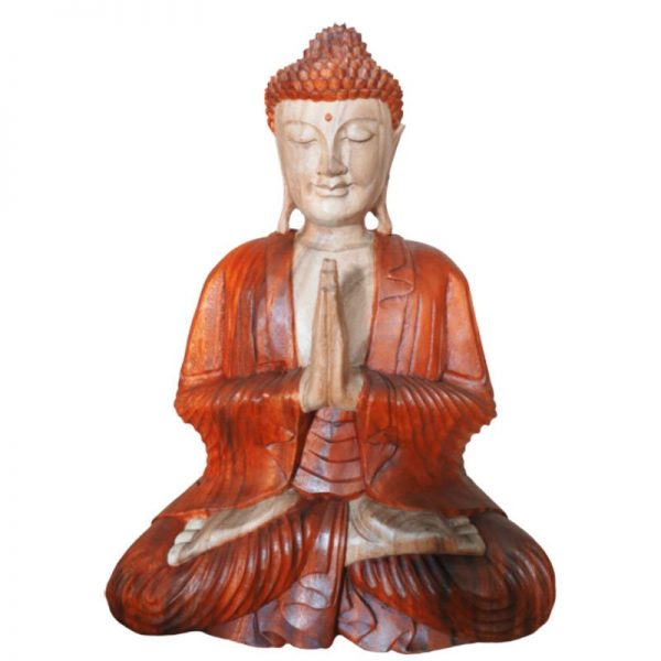Hand Carved Buddha Statue in Welcome Pose Choose 30,40or60cm Buddhist Statue Figure Mudra Hands for Meditation Altar Shrine Suar Wood Bali
