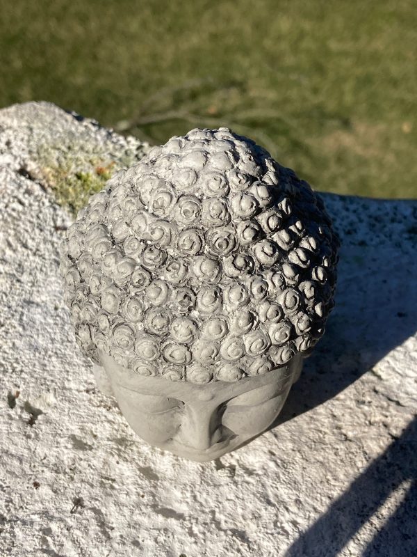 Handmade Buddha Head Garden Statue Zen Decor