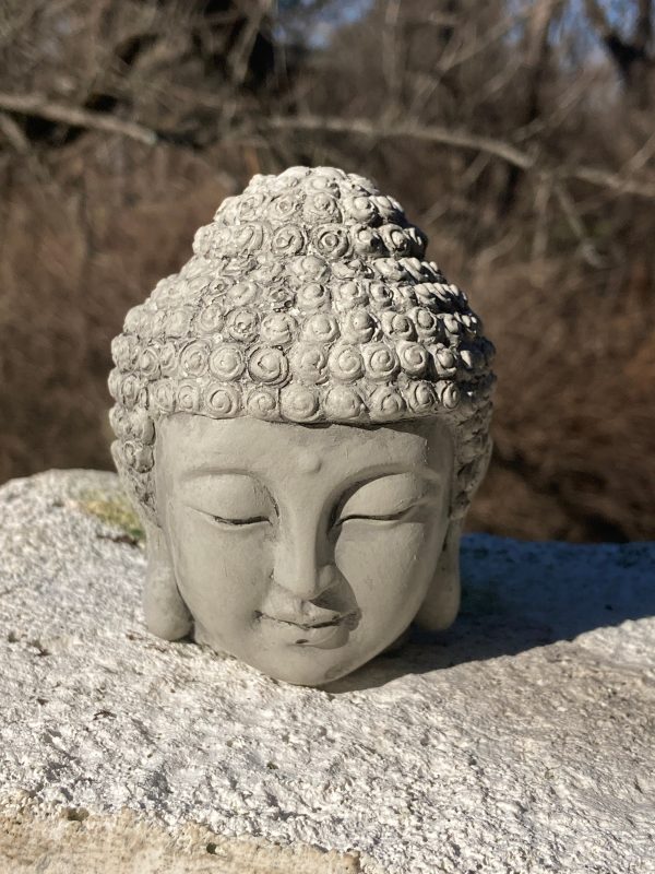 Handmade Buddha Head Garden Statue Zen Decor