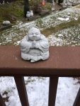 Concrete Hotei Buddha Statue, Praying Lucky Monk Buddha, Lucky Charm Zen Monk, Garden Decor, Home Decor