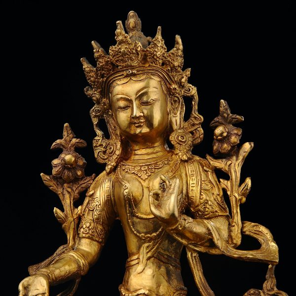 Vintage bronze Buddha statue, green Tara statue, bronze sculpture, prayer, ceremony, unique gift (green tara)
