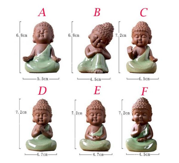 Miniature Buddha Figure, Buddha Statue, Small Monk Figurines Fairy Garden Supplies Terrarium Accessories, Home Decor
