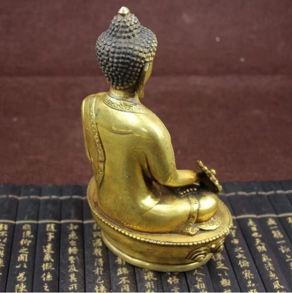 Ancient Chinese Gautama Buddha  Old Copper Statue Figurine Tibetan Decoration
