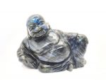 LABRADORITE Laughing Buddha| Gemstone Crystal Laughing Buddha| Happy Buddha| Good luck Wealth Money Buddha| Meditation Statue| Flashy stones