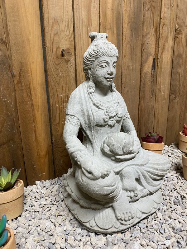 Large Buddha empress 21lbs concrete statue, zen garden, indoor/ outdoor statue