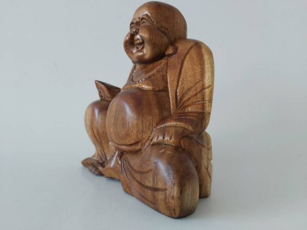 Happy fat Buddha/ Fat Buddha statue/Wooden Fat Buddha / Wood carving
