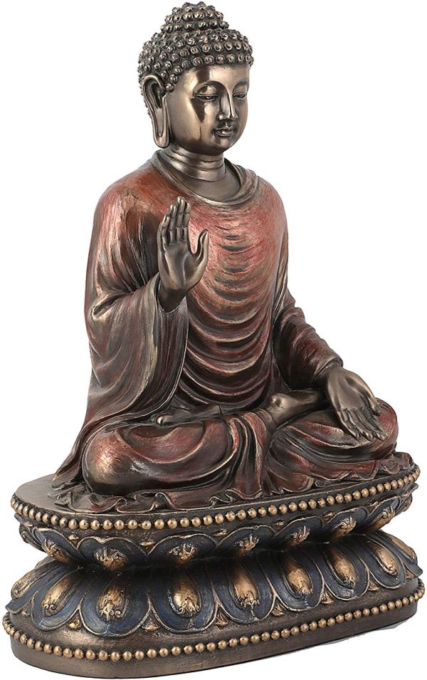 9" Buddha Statue, Sitting Buddha Statue, Lord Buddha Statue, Buddha for Temple, Sitting Buddha Statue,Seated Fearless Shakyamuni Buddha Idol