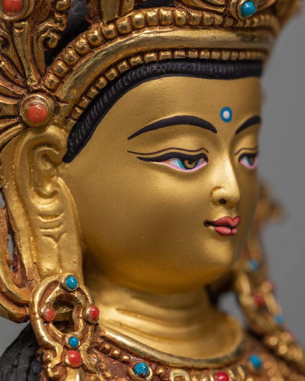 Amitayus Buddha Statue | Gold Gilded  | Hand carved Buddhist Statue
