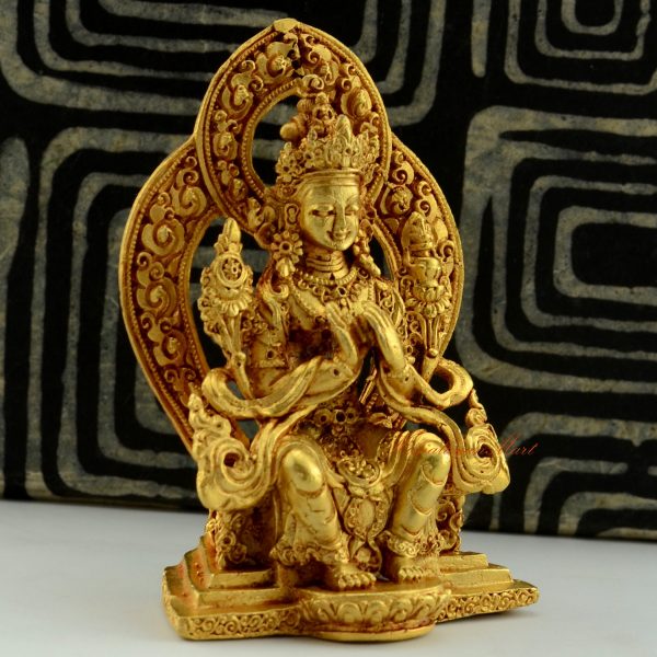 Fine Quality Gold Plated Maitreya Buddha / The Future Buddha Copper Statue from Patan, Nepal