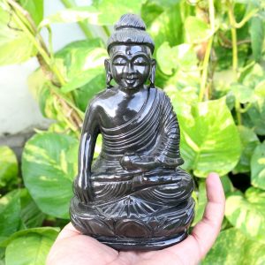 Black Jade Buddha - Meditating Buddha Statue - Handmade Stone Carving - Gemstone Buddha - One of Kind Statue